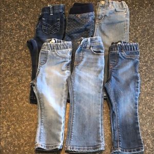18 month girls jeans- lot of 6
